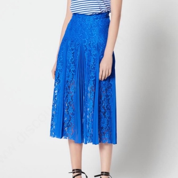 Sandro Paris | Pleated Lace Skirt - Picture 9 of 9